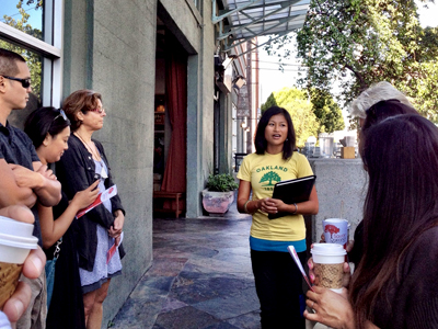 Geneva Europa leads a walking food tour in Oakland.Photo: Christel Okihara.