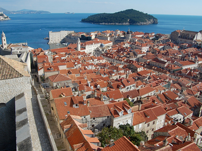 View of Dubrovnik from the ancient wall.