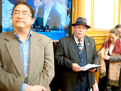 Partidarios del Museo Mexicano y líderes comunitarios expresaron recientemente su apoyo al proyecto en la alcaldía municipal de San Francisco. Foto: Rig Galvez
